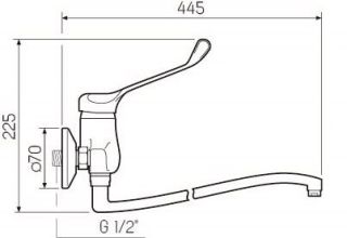 Настенный смеситель для кухни РМС SL42-005 хром