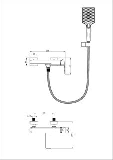 Смеситель для ванны с душем Wonzon & Woghand Diamond WW-88639011-BG брашированное золото