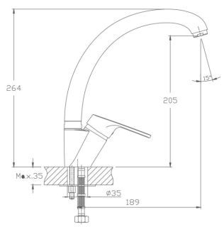 Смеситель для кухни Haiba HB4116 хром
