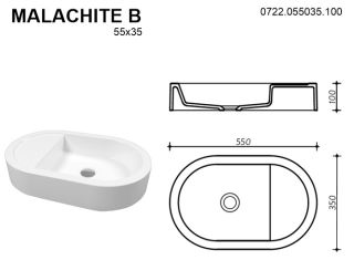 Раковина Whitecross Malachite B 0722.055035.100 55см белый глянец