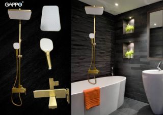 Душевая стойка Gappo G2417-3 золотой сатин