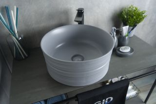 Раковина Gid Gm969 53335 накладная серая матовая 41x41x18