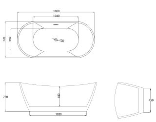 Акриловая ванна Grossman Galaxy GR-2103 180x77см белый глянцевый