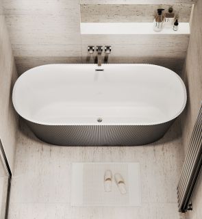 Акриловая ванна Grossman Forta GR-27021MB чёрный матовый/белый