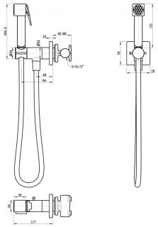 Смеситель Прогрессивный встраиваемый с гигиеническим душем Grocenberg GB005GO Золото