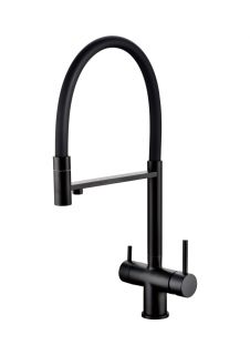 Смеситель для кухни Grocenberg GB4099 с гибким изливом черный матовый