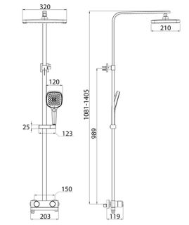 Душевая система с тропическим душем IDDIS Slide Push Control SLIBLBTi06 чёрный матовый