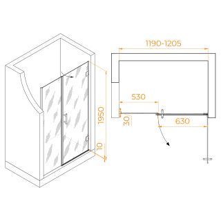 Душевая дверь RGW HO-012 350601212-11 120см хром