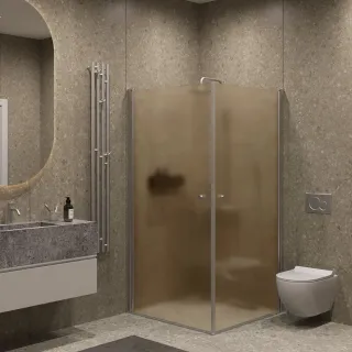 Душевой уголок на монопетле by Deonria U-80-79-6-BR/M-HM1 80x79см хром матовый/бронза матовая