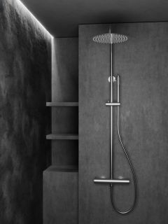 Душевая система с термостатом Knotlor SS-24, сатин