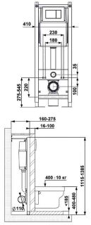 Комплект Berges 4в1 042442: инсталляция ATOM Line 410 кнопка SoftTouch чёрная унитаз Albit S сиденье Top Slim SO