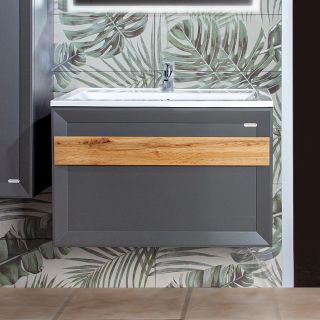 Тумба под раковину Бриклаер Берлин 4627125416156 80 см оникс серый