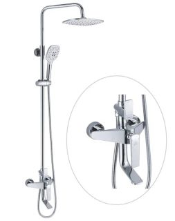 Душевая стойка Rose R1336 белый/хром