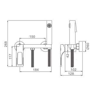 Гигиенический душ со смесителем Splenka S55.51.03 золотой сатин