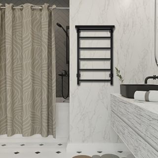 Полотенцесушитель электрический Indigo Forma LEF80-50BRRt с полкой 80x50 см чёрный муар