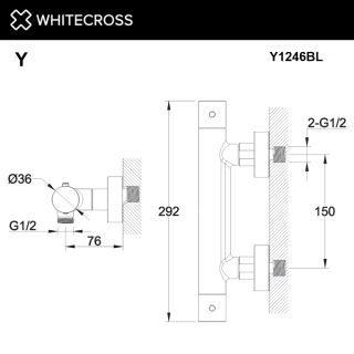 Смеситель термостатический для душа WHITECROSS Y Y1246GM оружейная сталь