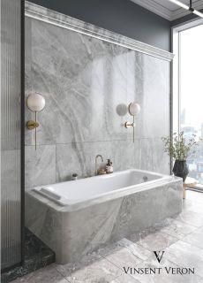 Ванна чугунная Vinsent Veron Italon VIT1707045H 170x70см с отверстиями для ручек