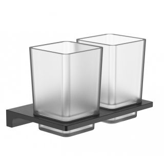 Два стакана для зубных щеток с держателем Wonzon & Woghand Eclipse WW-9128-GM тёмный графит