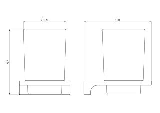 Стакан для зубных щеток с держателем Wonzon & Woghand Eclipse WW-9121-GM тёмный графит