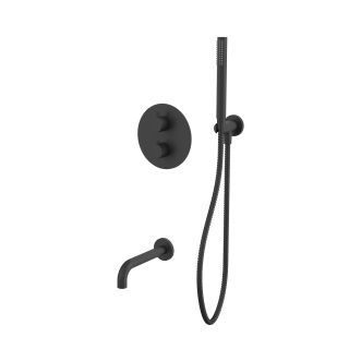 Термостатический смеситель для ванны и душа WHITECROSS Y YSET10BL чёрный матовый