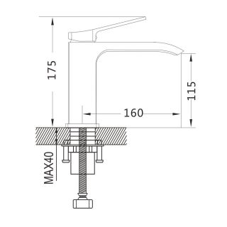 Смеситель для раковины Shevanik S4101T оружейная сталь