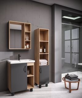 Шкаф-зеркало Onika Мини 303002 угловой 30см белый