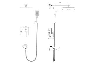 Душевой комплект Wonzon & Woghand Edge WW-88939003-BG брашированное золото