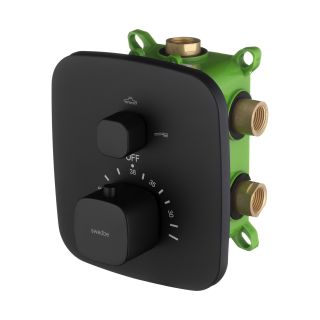 Встраиваемый смеситель Swedbe Platta 9032B термостатический подключение на три выхода чёрный