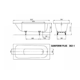 Стальная ванна Kaldewei Saniform Plus Мод.362 easy clean