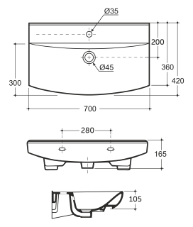 Раковина Керамин Клермонт 70 см