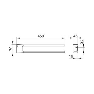 Полотенцедержатель Keuco AVENO 14618370000 черный матовый
