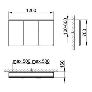 Зеркальный шкаф Keuco Royal Modular 800301120100000 120 см