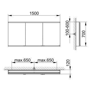 Зеркальный шкаф Keuco Royal Modular 800301150000000 150 см