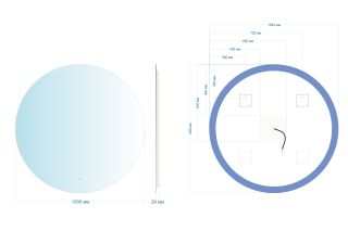 Зеркало с подсветкой ABBER Mond AG6203SL-1.0 100см