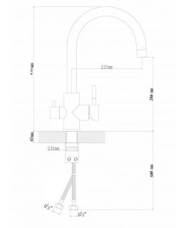 Смеситель для кухни Florentina Клио с подключением под фильтр коричневый