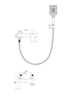 Смеситель для ванны с душем Wonzon & Woghand Cube WW-88639016-MB чёрный матовый