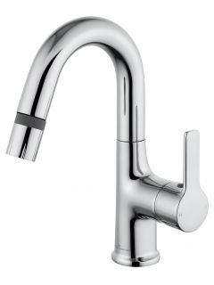 Смеситель для раковины Wonzon & Woghand WW-FE01L212-CR с выдвижным изливом хром