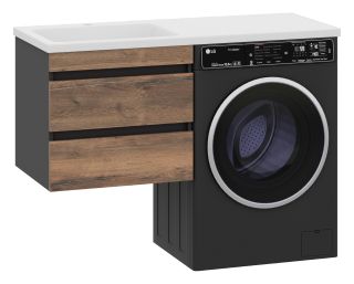 Подвесная тумба раковину Misty Коломбо под стиральную машину 60см дуб Галифакс/антрацит