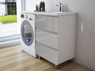 Напольная тумба с раковиной Эстет Dallas Luxe ФР-00009669 П 105см три ящика белый