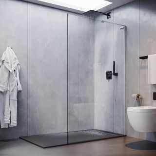 Душевая перегородка Veconi Korato KR-77, 1000x2000, хром, стекло прозрачное