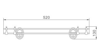 Полка стеклянная Haiba HB1507 хром