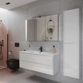 Подвесная тумба под раковину Sancos Libra LB120-1W 120см белый глянец