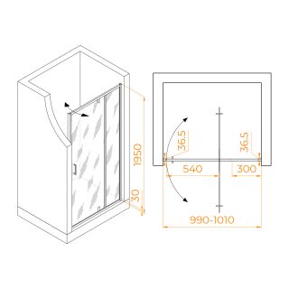 Душевая дверь RGW LE-103 711210310-11 100см хром