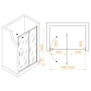 Душевая дверь RGW LE-103B 711210312-14 120см чёрный