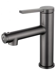 Смеситель для раковины Wonzon & Woghand WW-H1017-BGG с функцией полоскания тёмный графит