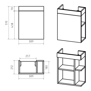 Подвесная тумба под раковину Misty Лира 40см белый