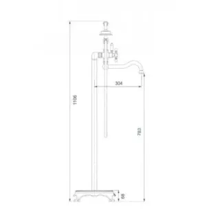 Напольный смеситель для ванны Gappo G3089 хром