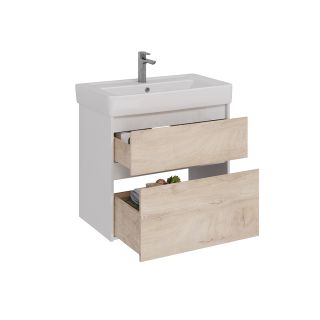 Тумба под раковину Lemark Combi LM03C80T-dub 80 см белый глянец