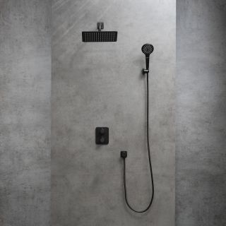 Душевой комплект Lemark Bronx LM3749BL с термостатом чёрный