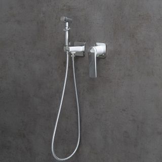 Гигиенический душ со смесителем Lemark Allegro LM5920CW хром/белый